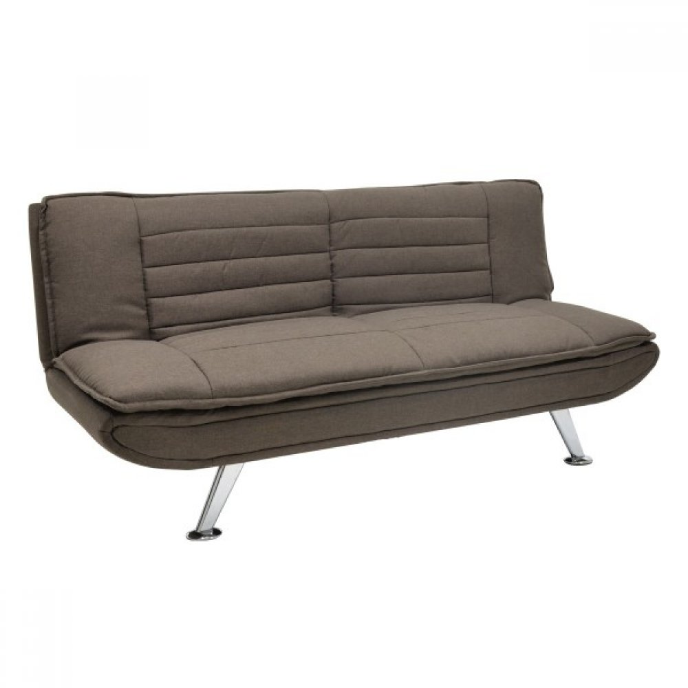 Καναπές-κρεβάτι "LORENTZO" 3θέσιος υφασμάτινος σε χρώμα καφέ 183x88x85