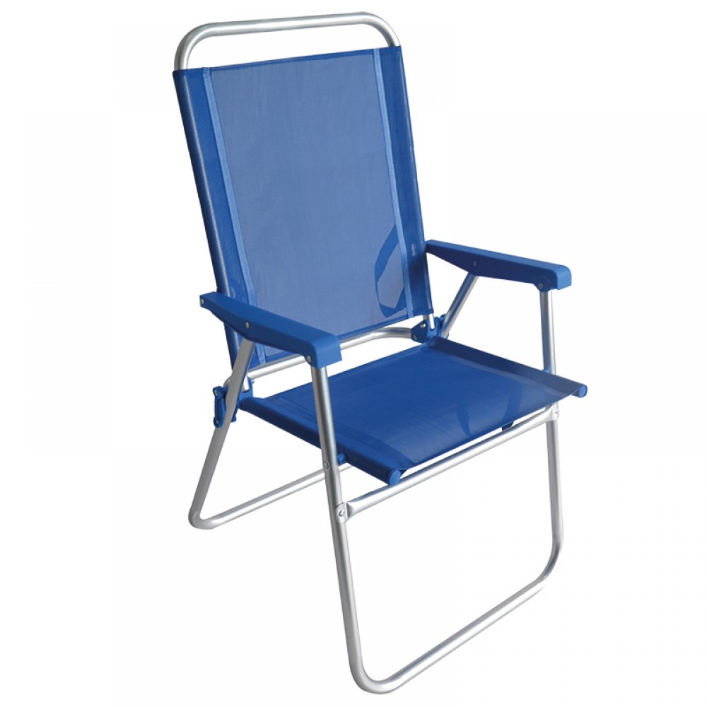 Πολυθρόνα αλουμινίου πτυσσόμενη με textilene σε χρώμα μπλε 56x52x92