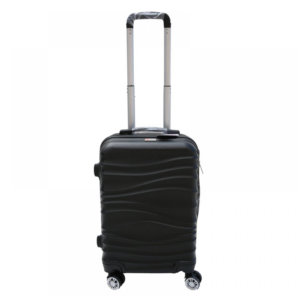 Βαλίτσα τρόλλεϋ με σκληρό εξωτερικό σκελετό σε χρώμα μαύρο, 51x30x22