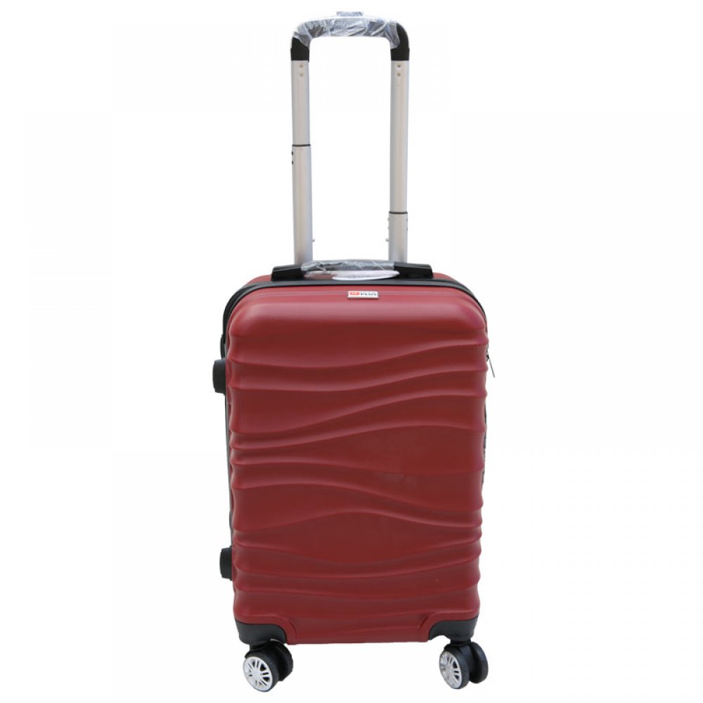 Βαλίτσα τρόλλεϋ με σκληρό εξωτερικό σκελετό σε χρώμα μπορντώ, 51x30x22