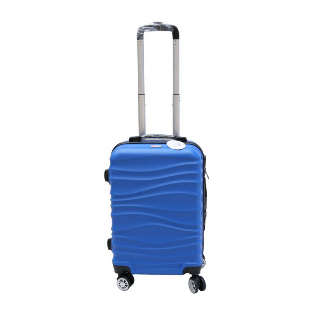 Βαλίτσα τρόλλεϋ με σκληρό εξωτερικό σκελετό και κλειδαριά ασφαλείας σε χρώμα μπλε, 71x47x29