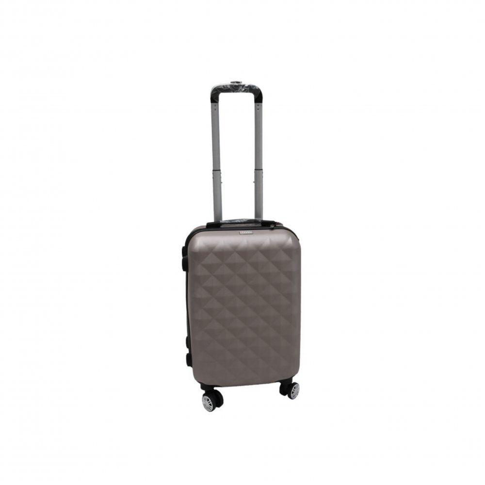 Βαλίτσα τρόλλεϋ με σκληρό εξωτερικό σκελετό και κλειδαριά ασφαλείας, χρώμα γκρι, 61x38x24