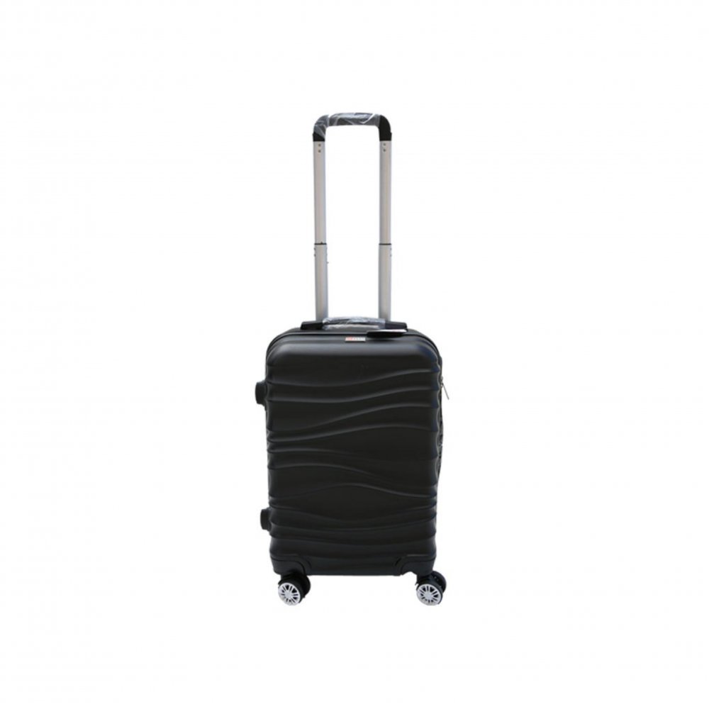 Βαλίτσα τρόλλεϋ με σκληρό εξωτερικό σκελετό και κλειδαριά ασφαλείας, χρώμα μαύρο, 61x38x24