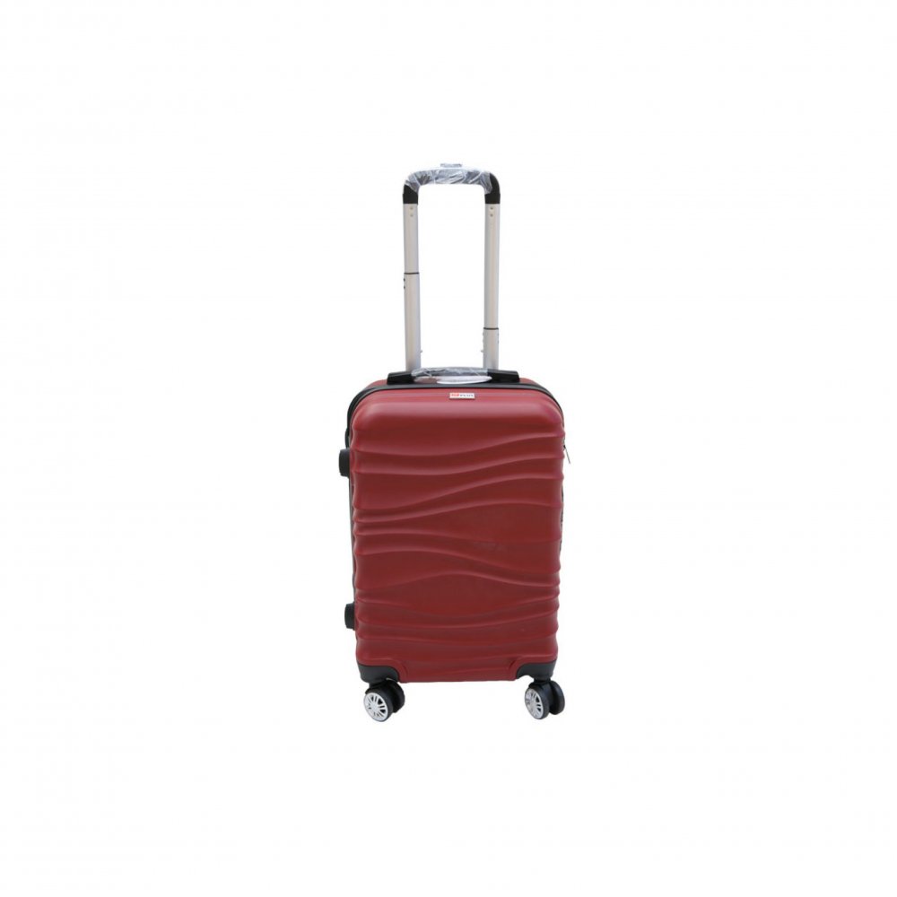 Βαλίτσα τρόλλεϋ με σκληρό εξωτερικό σκελετό και κλειδαριά ασφαλείας, χρώμα μπορντώ, 61x38x24