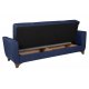 Καναπές-κρεβάτι "MANHATTAN" τριθέσιος υφασμάτινος σε χρώμα μπλε 216x81x92