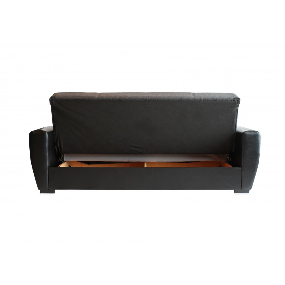 Καναπές-κρεβάτι τριθέσιος "TORONTO" υφασμάτινος-pu σε χρώμα γκρι 216x81x92