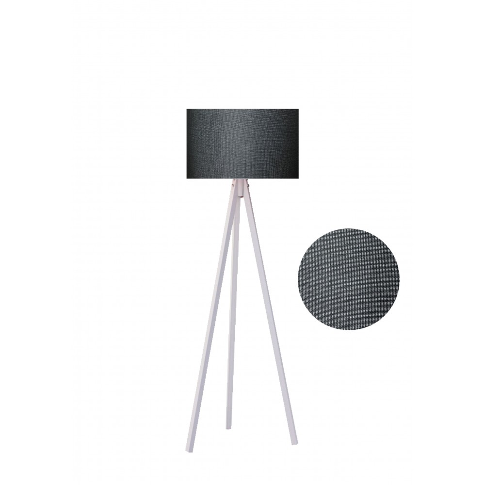 Φωτιστικό δαπέδου "EPOKA" λευκά ξύλινα πόδια-γκρι σκούρο καπέλο 40x40x145