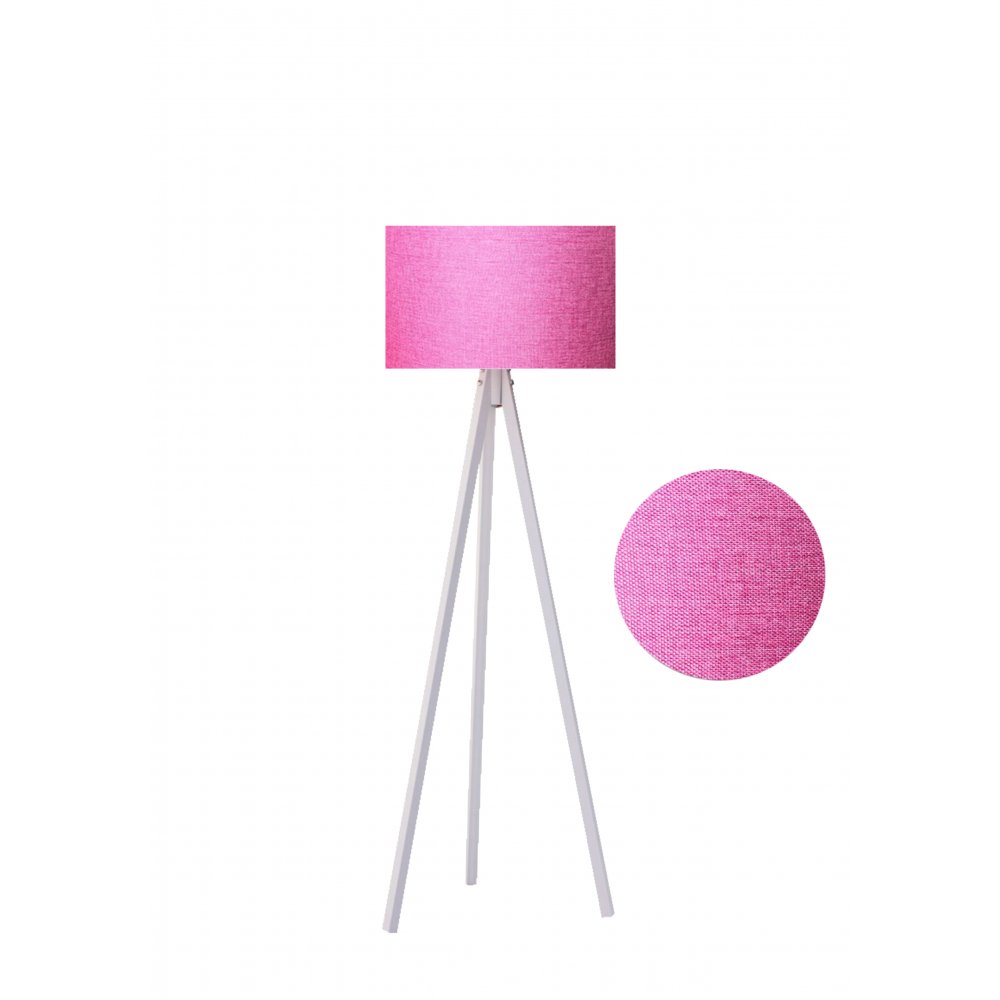 Φωτιστικό δαπέδου "EPOKA" λευκά ξύλινα πόδια-ροζ καπέλο 40x40x145