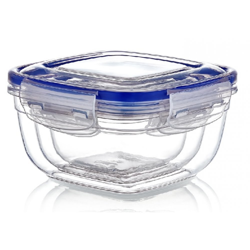 Σετ 3τμχ φαγητοδοχεία τετράγωνα βαθειά πλαστικά διάφανα 17,3x17,3x10