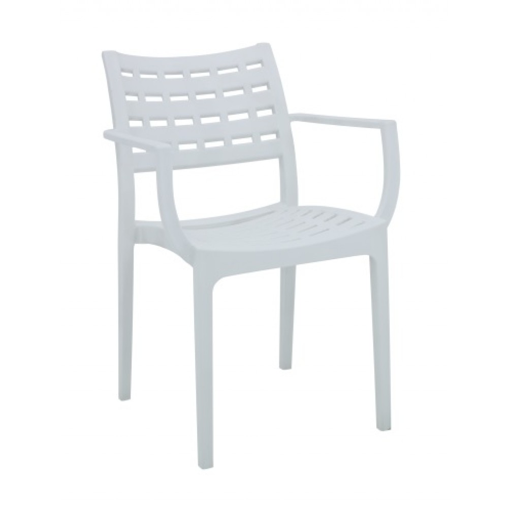 Πολυθρόνα "CAFE" πολυπροπυλενίου σε χρώμα λευκό 45x49x83