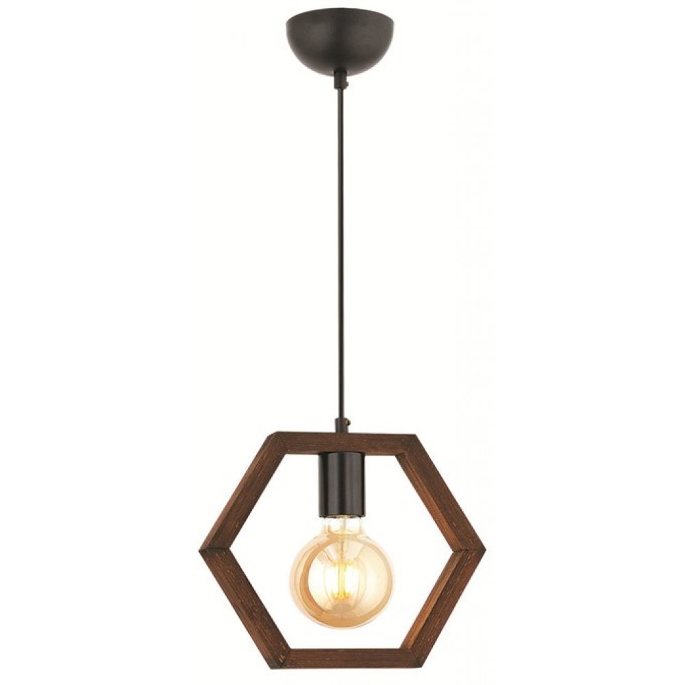 Μονόφωτο "DENSO" κρεμαστό φωτιστικό σε χρώμα καφέ/μαύρο