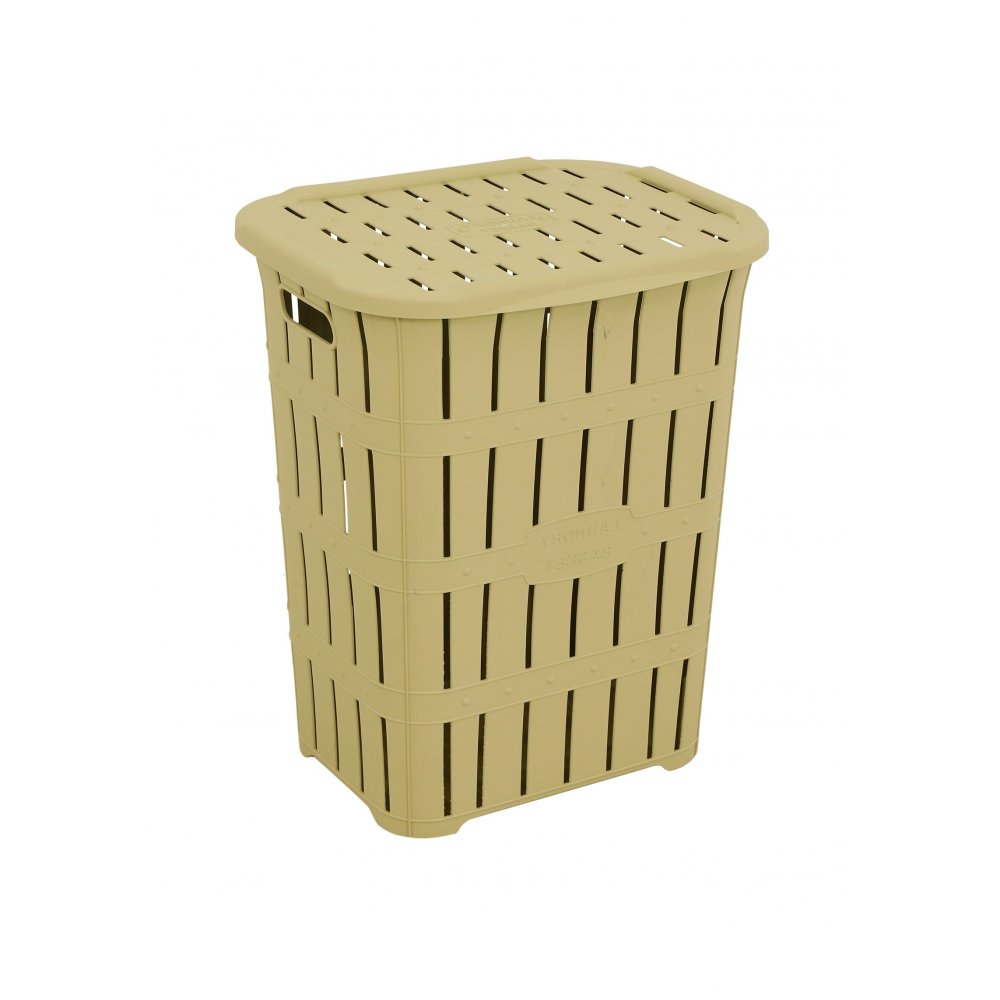 Καλάθι απλύτων 60 λίτρων "BAMBU" σε χρώμα μπεζ 45x35x56