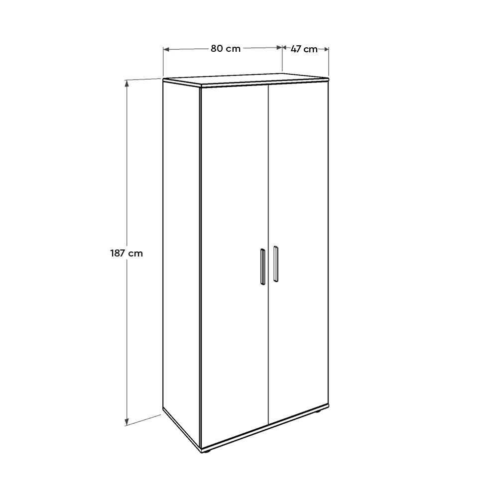 Ντουλάπα δίφυλλη σε χρώμα latte 80x47x187 Ντουλάπα δίφυλλη σε χρώμα latte 80x47x187