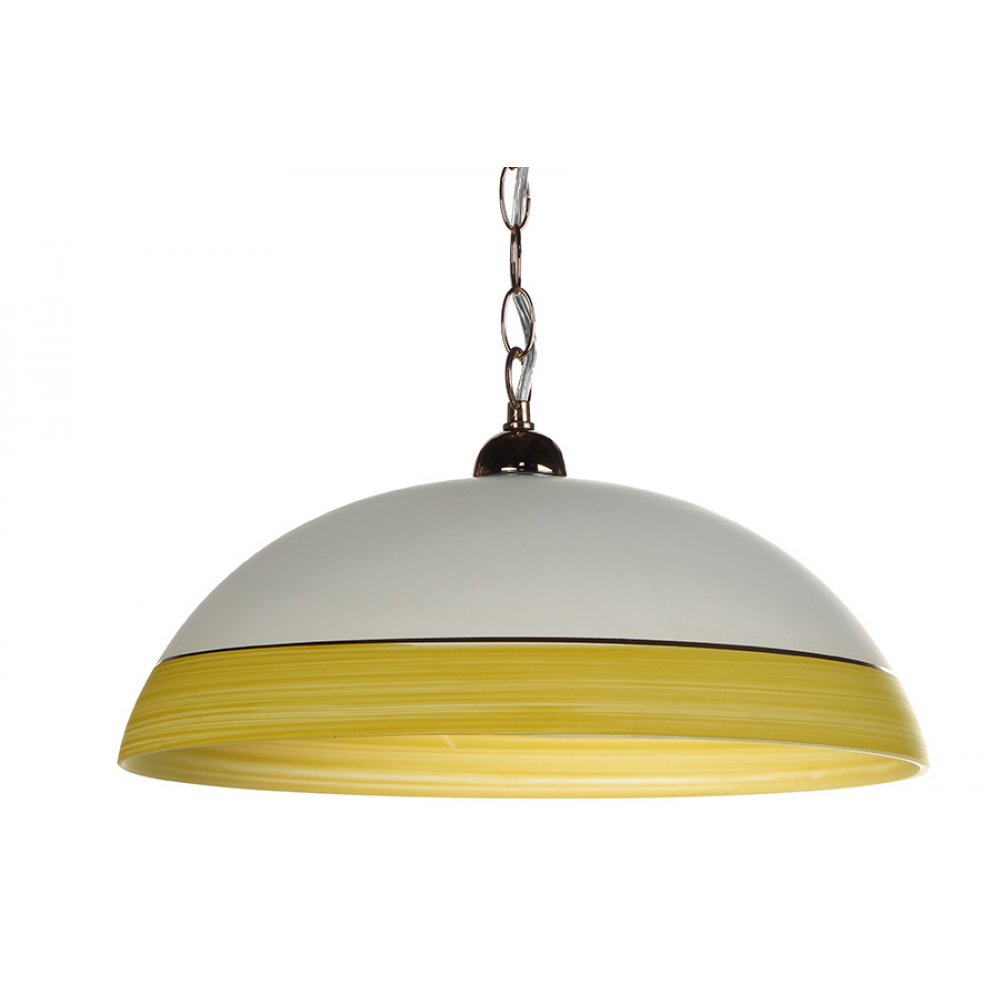 Μονόφωτο φωτιστικό από γυαλί σε χρώμα λευκό/κίτρινο Φ40 Ε27