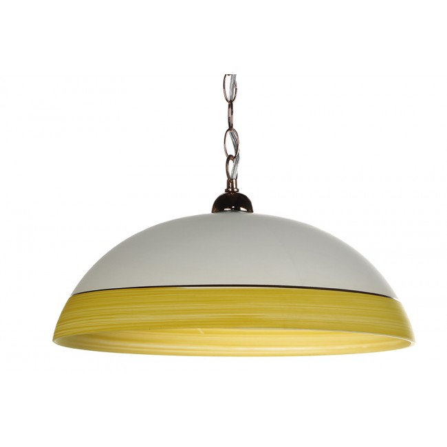 Μονόφωτο φωτιστικό από γυαλί σε χρώμα λευκό/κίτρινο Φ40 Ε27