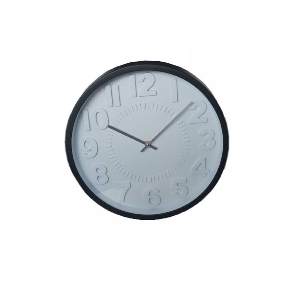 Ρολόϊ τοίχου πλαστικό σε χρώμα μαύρο Φ41