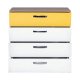 Συρταριέρα με 4 συρτάρια σε χρώμα σονόμα-κίτρινο-λευκό 73x41x75