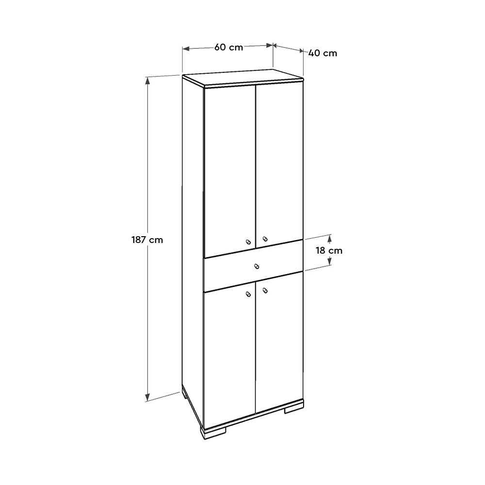 Ντουλάπι εισόδου σε χρώμα λευκό 60x40x187