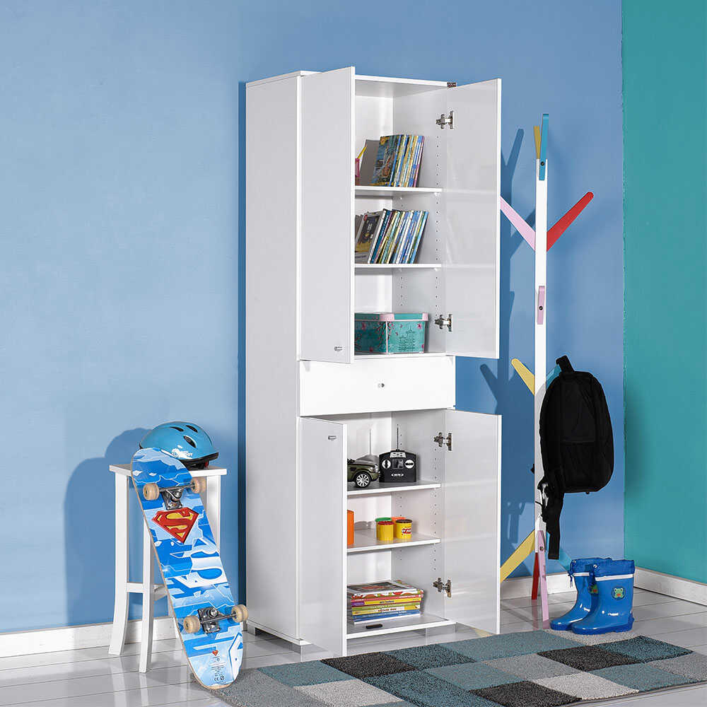 Ντουλάπι εισόδου σε χρώμα λευκό 60x40x187