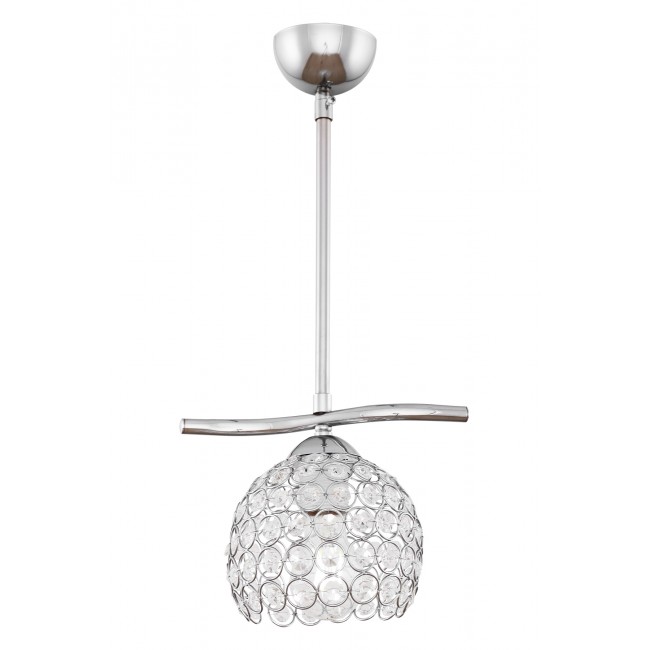 Φωτιστικό μονόφωτο "CAROLINA" μεταλλικό σε χρώμα ασημί Φ28 Ε27