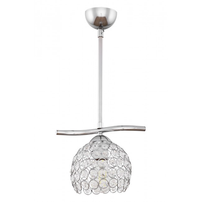 Φωτιστικό μονόφωτο "CAROLINA" μεταλλικό σε χρώμα ασημί Φ28 Ε27