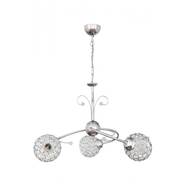 Φωτιστικό τρίφωτο "CAROLINA PLUS" μεταλλικό σε χρώμα ασημί Φ52 Ε27