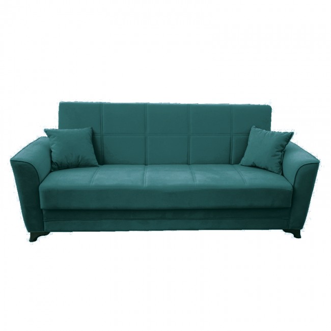 Καναπές-κρεβάτι τριθέσιος "DAISY" υφασμάτινος σε χρώμα βεραμαν 233x85x90