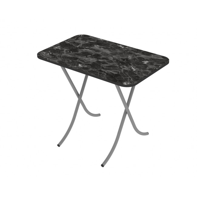 Tραπέζι "MOUNTAIN TOP" πτυσσόμενο από mdf/μέταλλο σε χρώμα μαύρο μαρμάρου 60x90x75