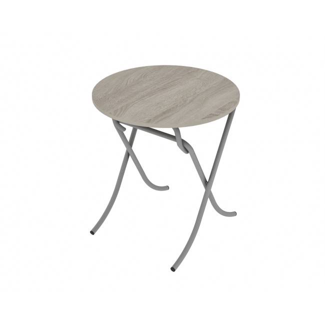 Τραπέζι στρόγγυλο "MOUNTAIN TOP" από mdf/μέταλλο σε χρώμα σονόμα Φ70x75