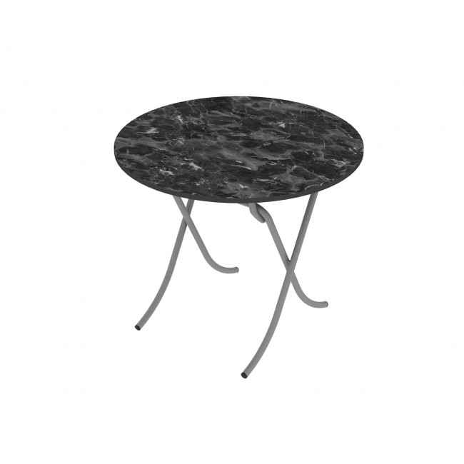 Τραπέζι στρόγγυλο "MOUNTAIN TOP" από mdf/μέταλλο σε χρώμα μαύρο μαρμάρου Φ90x75