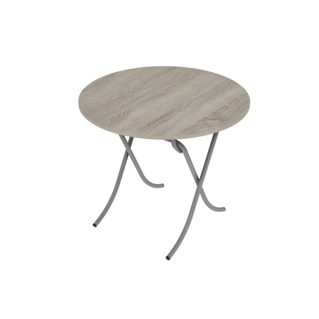 Τραπέζι στρόγγυλο "MOUNTAIN TOP" από mdf/μέταλλο σε χρώμα σονόμα Φ90x75