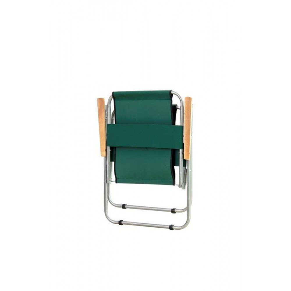 Πολυθρόνα παραλίας πτυσσόμενη από ύφασμα/μέταλλο/ξύλο σε κυπαρισσί/ασημί χρώμα 55x50x78