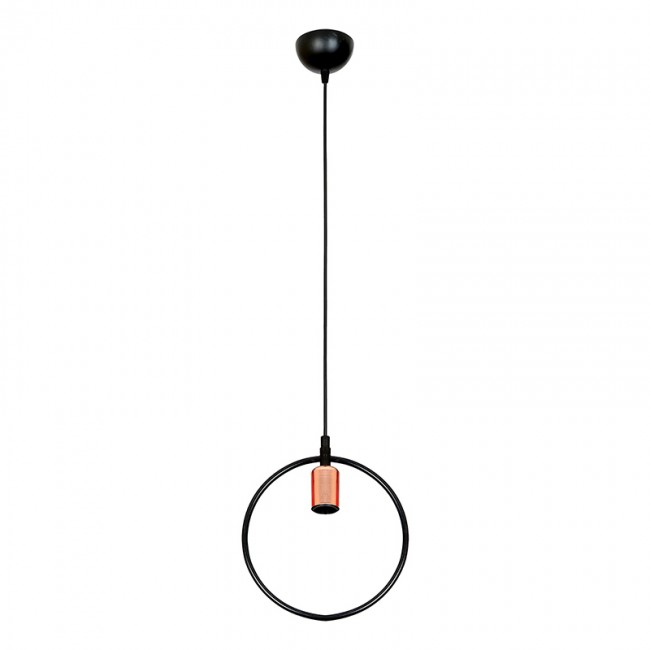 Φωτιστικό μονόφωτο "CYCLE" από μέταλλο σε μαύρο χρώμα Ε27 Φ25x80