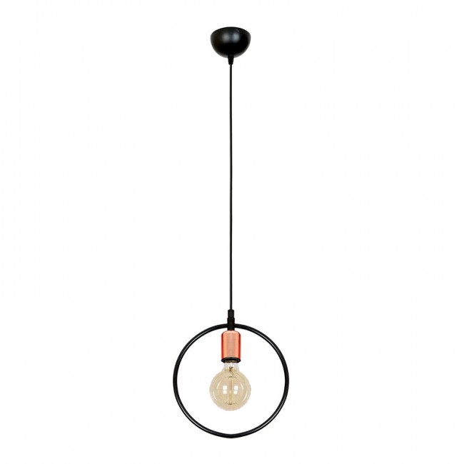 Φωτιστικό μονόφωτο "CYCLE" από μέταλλο σε μαύρο χρώμα Ε27 Φ25x80