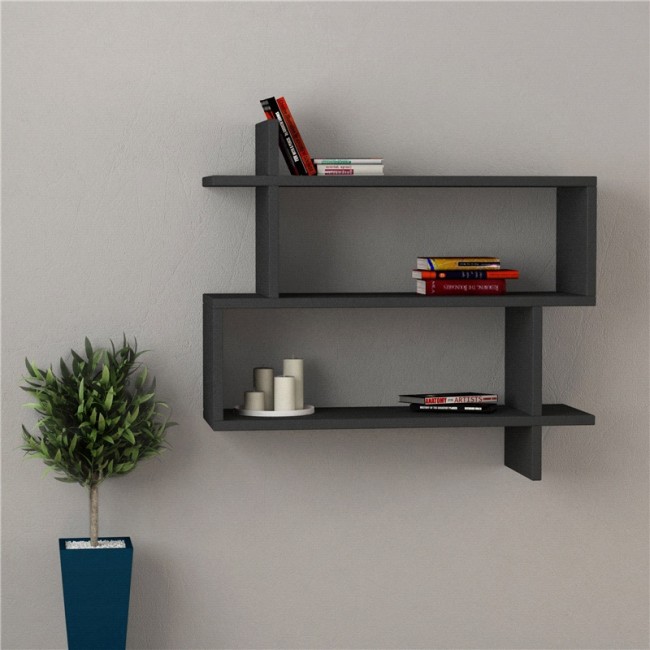 Ράφι τοίχου "ZENIA" σε χρώμα ανθρακί 70x22x65