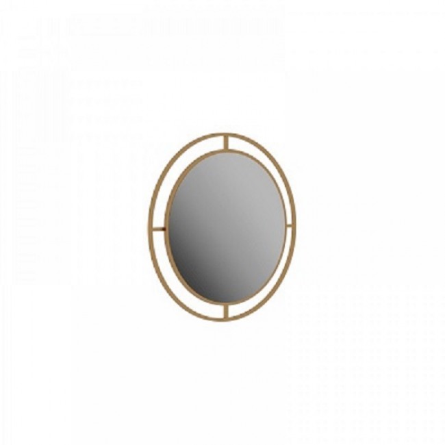 Καθρέφτης "LANA" στρόγγυλος από μέταλλο σε χρώμα χρυσό Φ57x2