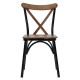 Καρέκλα "NORA" σε χρώμα καρυδί/μαύρο 40x43x85