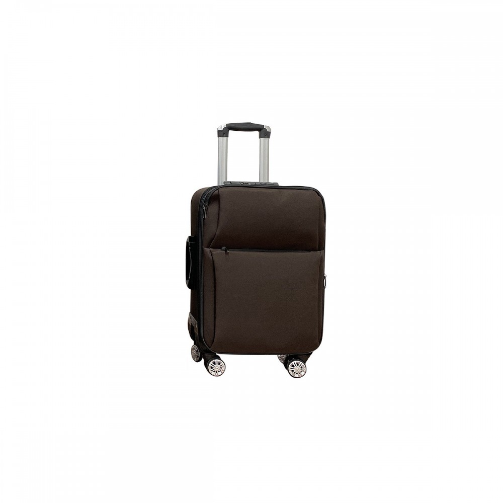 Βαλίτσα χειραποσκευή "AIRPLANE" από ύφασμα σε χρώμα καφέ 38x22x59