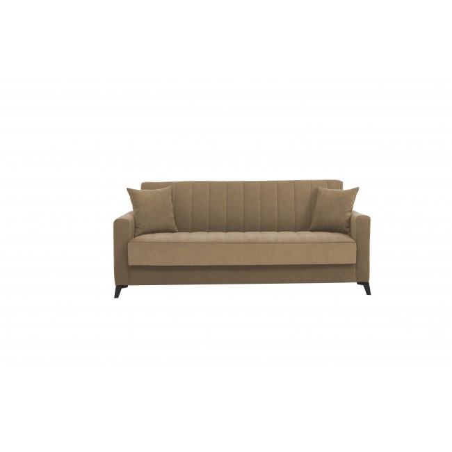 Καναπές/κρεβάτι τριθέσιος "DAISY NEW" υφασμάτινος σε χρώμα μπεζ 233x85x90