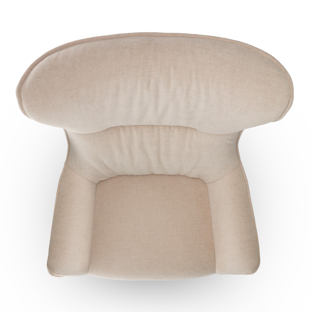 Πολυθρόνα ''LINXI'' από ψαθωτό ύφασμα σε λευκό του πάγου χρώμα 85x83x103εκ