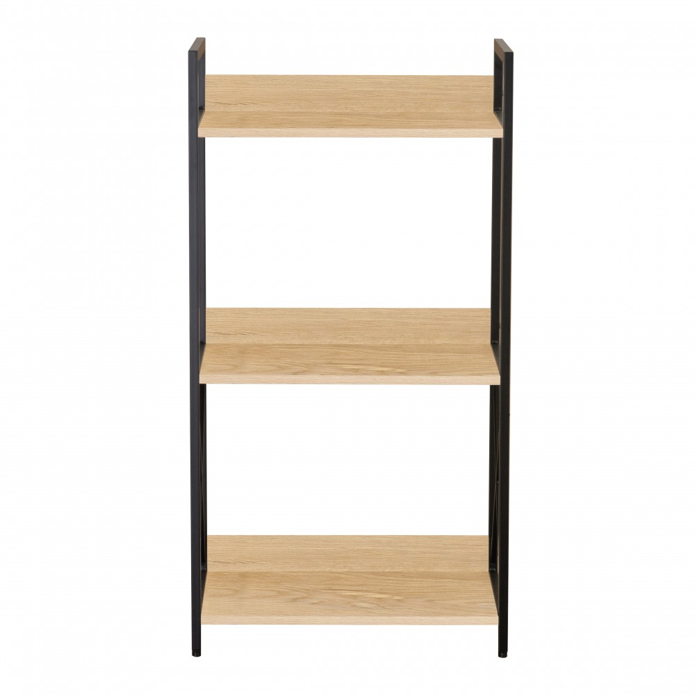 Βιβλιοθήκη-ραφιέρα Bakery με 3 ράφια σονόμα-μαύρο 51x30x98