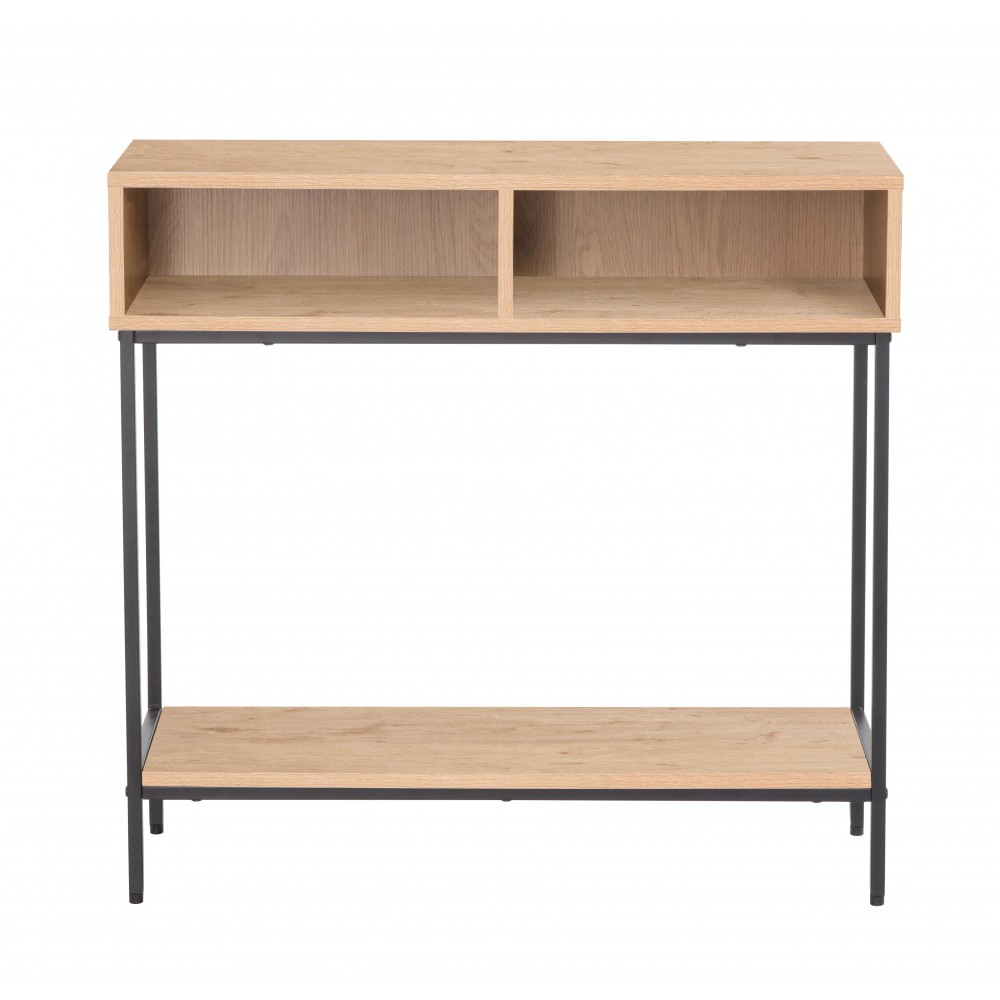 Κονσόλα "Iso" με 2 ράφια sonoma-μαυρο 80x28x76,5εκ