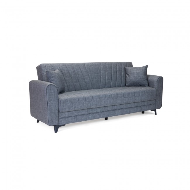 Kαναπές κρεβάτι LAW 3θέσιος ύφασμα γκρι 210x75x80