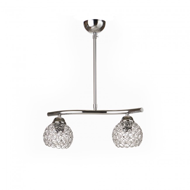 Φωτιστικό οροφής ''CAROLINA'' chrome-νίκελ 2φωτο Φ15 Ε27