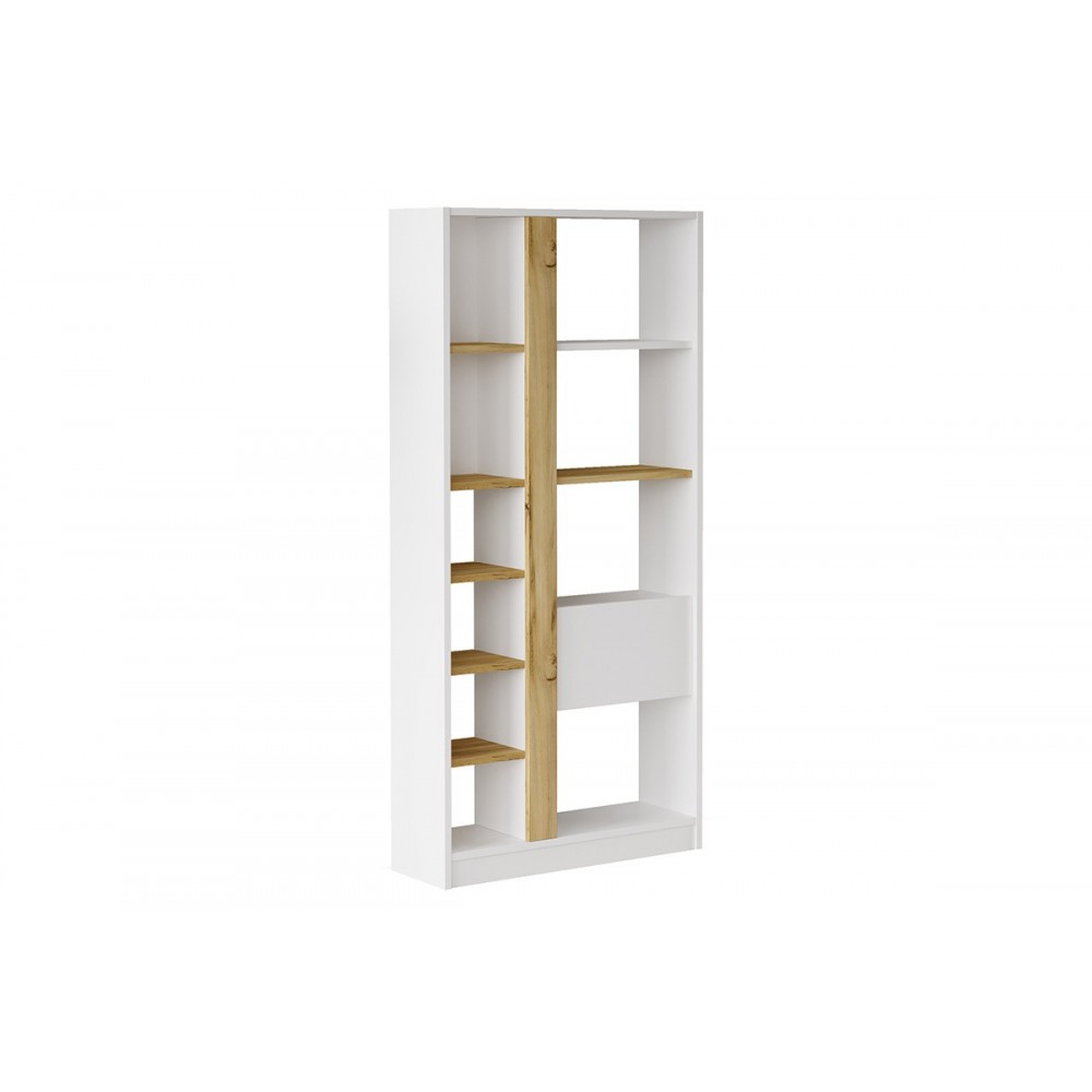 Βιβλιοθήκη "VIANA" σε χρώμα felt/λευκό 76x25x160