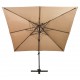 Ομπρέλα κρεμαστή "Raffa" με διπλή οροφή σε χρώμα taupe από αλουμίνιο με βάση σταυρό 3x3