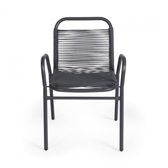 Πολυθρόνα κήπου "Tega" από μέταλλο-pp σε χρώμα γκρι 59x53x76