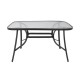 Τραπέζι κήπου "Leno" ανθρακί μέταλλο-tempered γυαλί 120x70x70