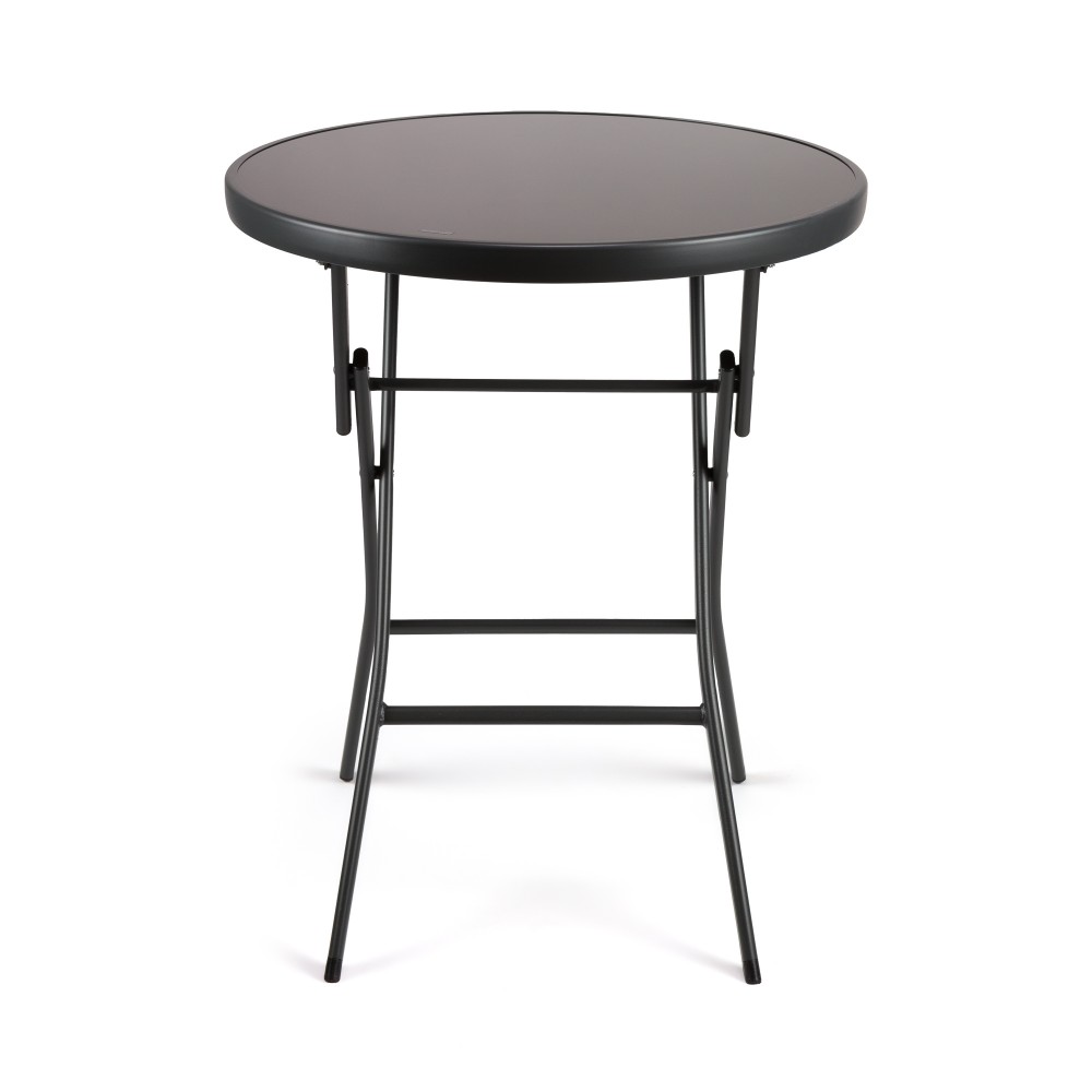Πτυσσόμενο τραπέζι στρόγγυλο "Endo" απο μέταλλο σε γκρι-ανθρακί 60x70
