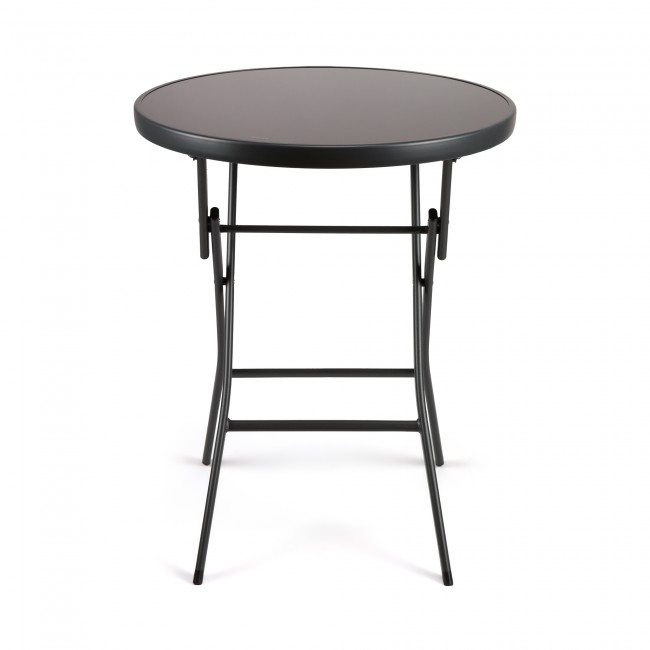 Πτυσσόμενο τραπέζι στρόγγυλο "Endo" απο μέταλλο σε γκρι-ανθρακί 60x70